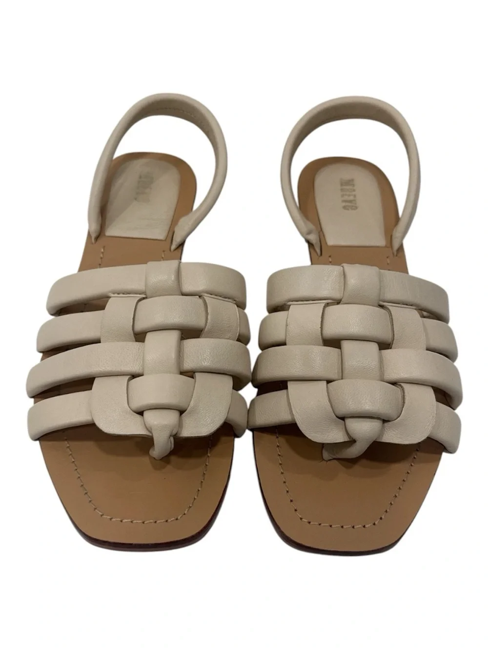 MAEVE Woven Strap Women's Sandals in Cream size 9 M